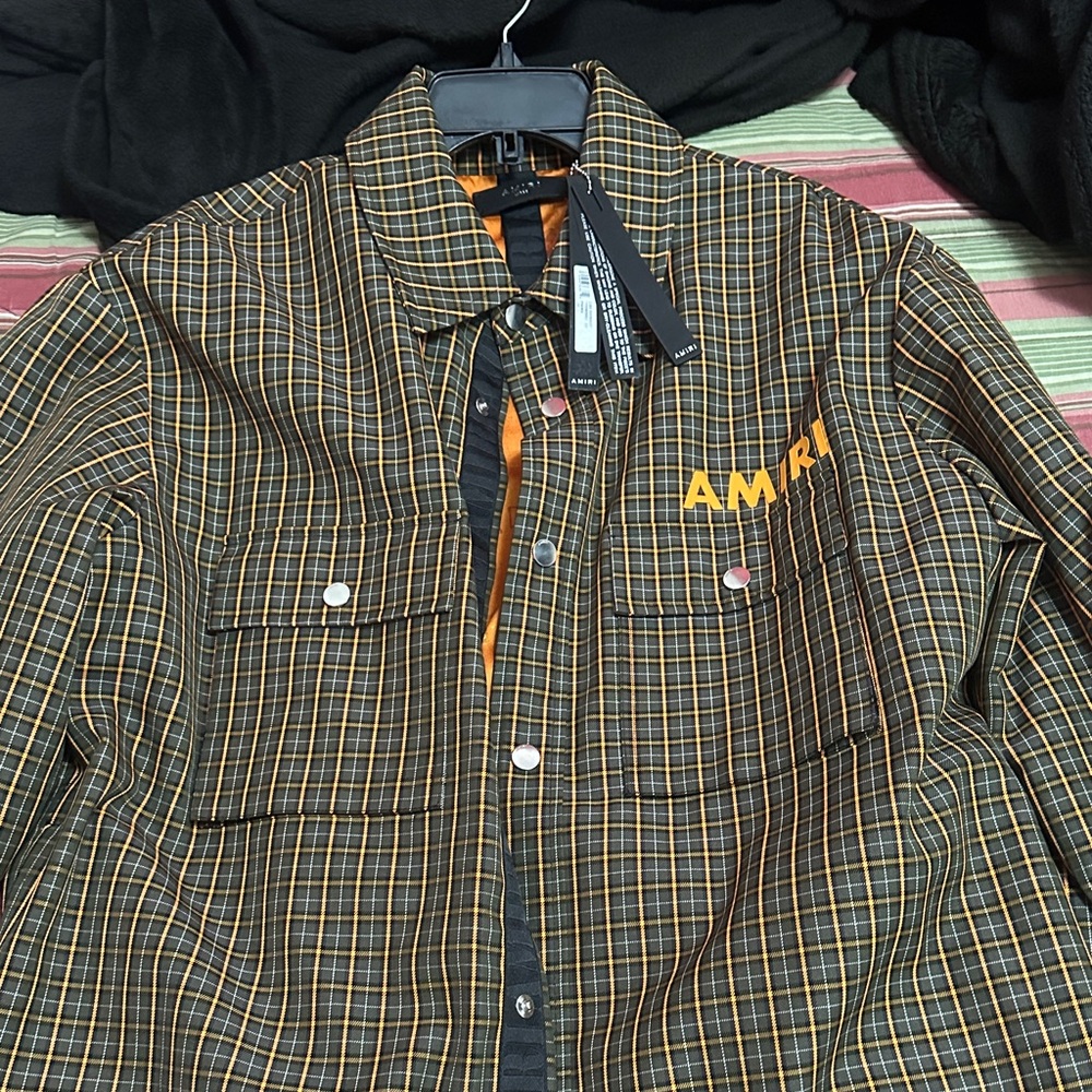 AMIRI Checkered Shirt with Orange Highlights